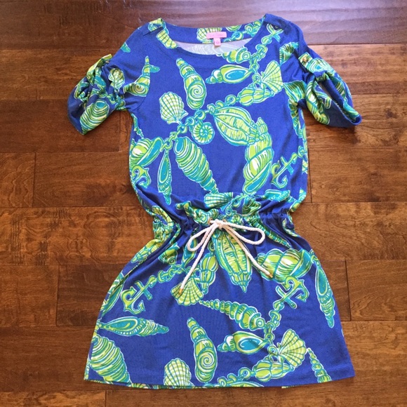 Lilly Pulitzer Dresses & Skirts - Lilly Pulitzer Seashell Print Dress Blue And Green